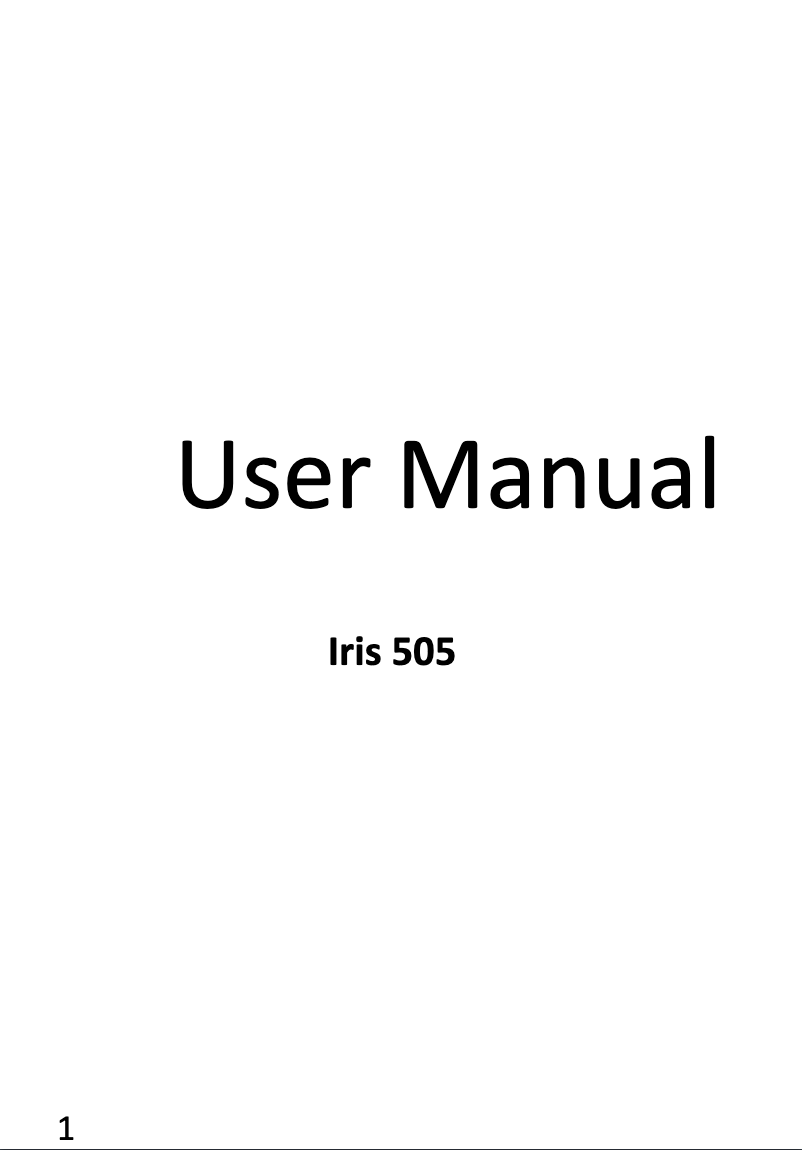 Page n°1 - Manuel utilisateur Lava Iris 505