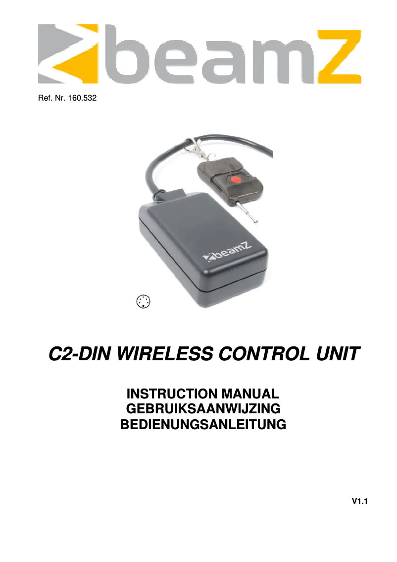 Page 1 de la notice Manuel utilisateur BeamZ C2-DIN 160.532