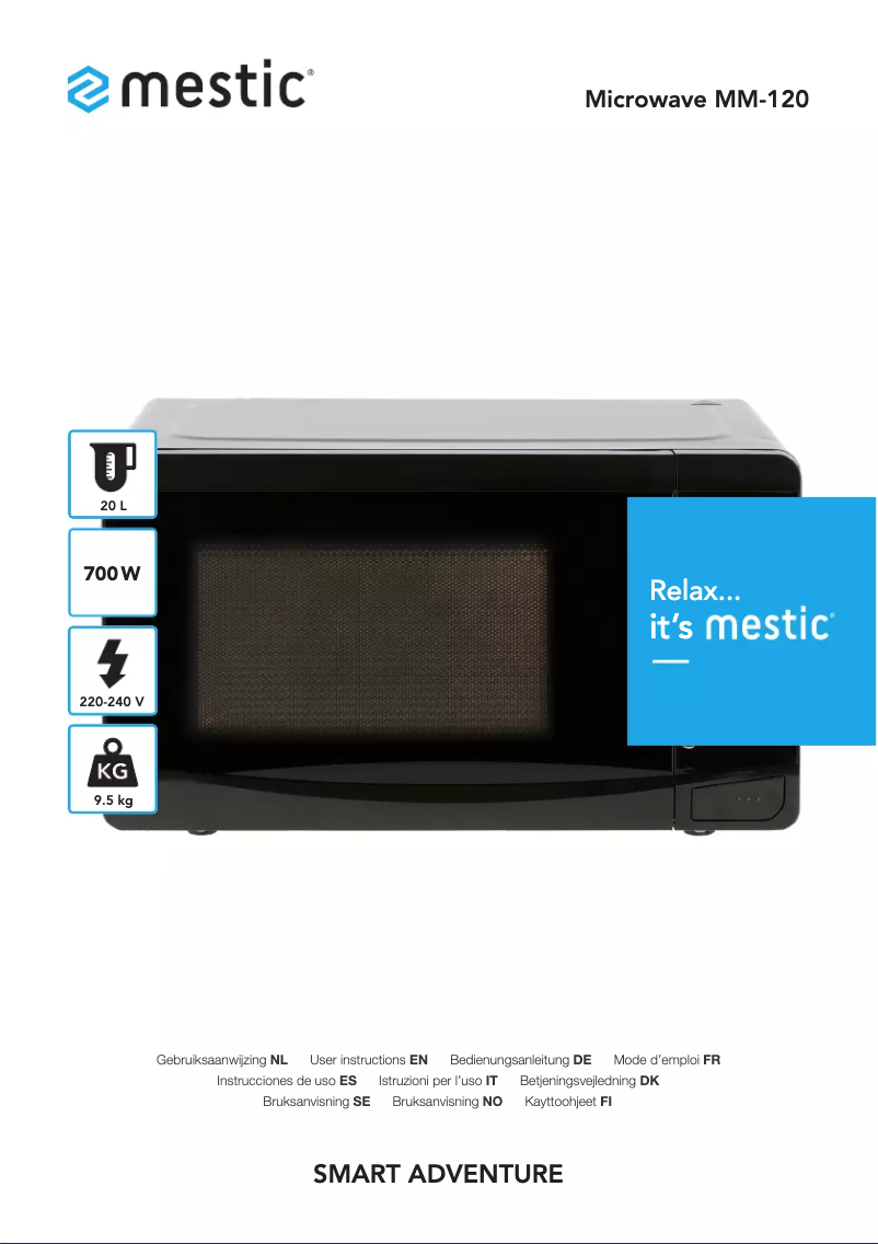 Page n°1 - Manuel utilisateur Mestic MM-120