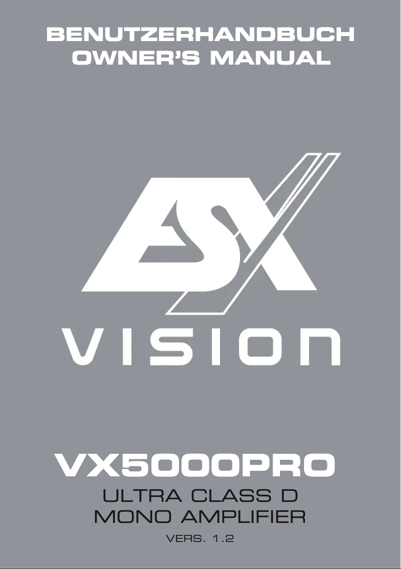 Image de la première page du manuel de l'appareil Vision VX5000 PRO