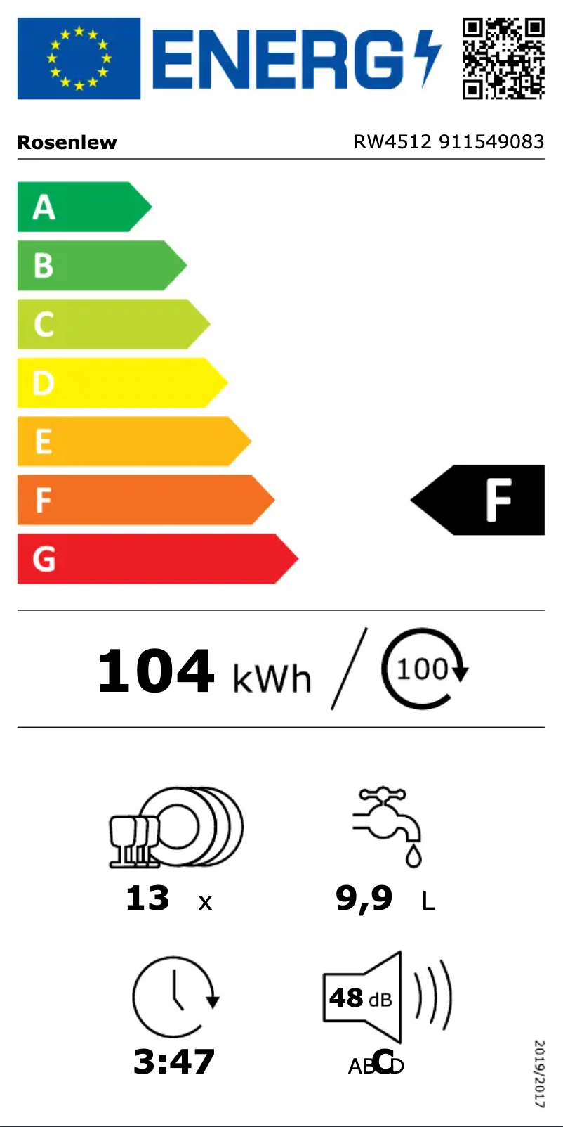 Page n°1 - Label énergétique Rosenlew RW4512