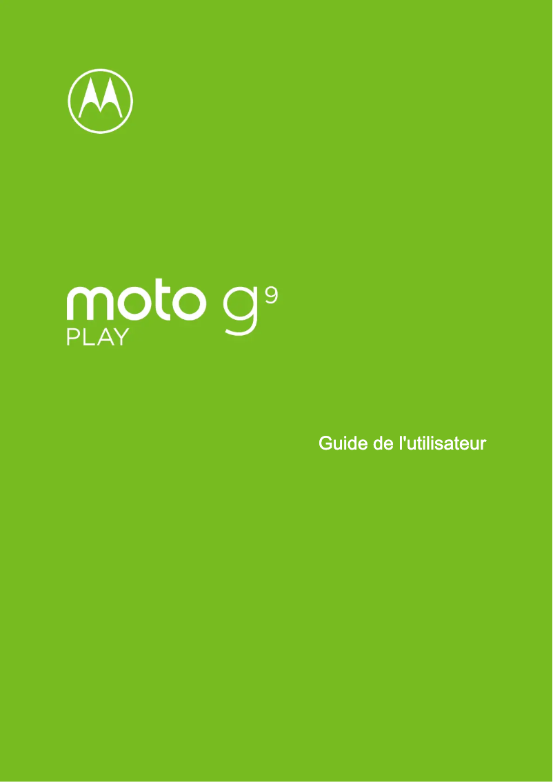 Image de la première page du manuel de l'appareil Moto G9 Play