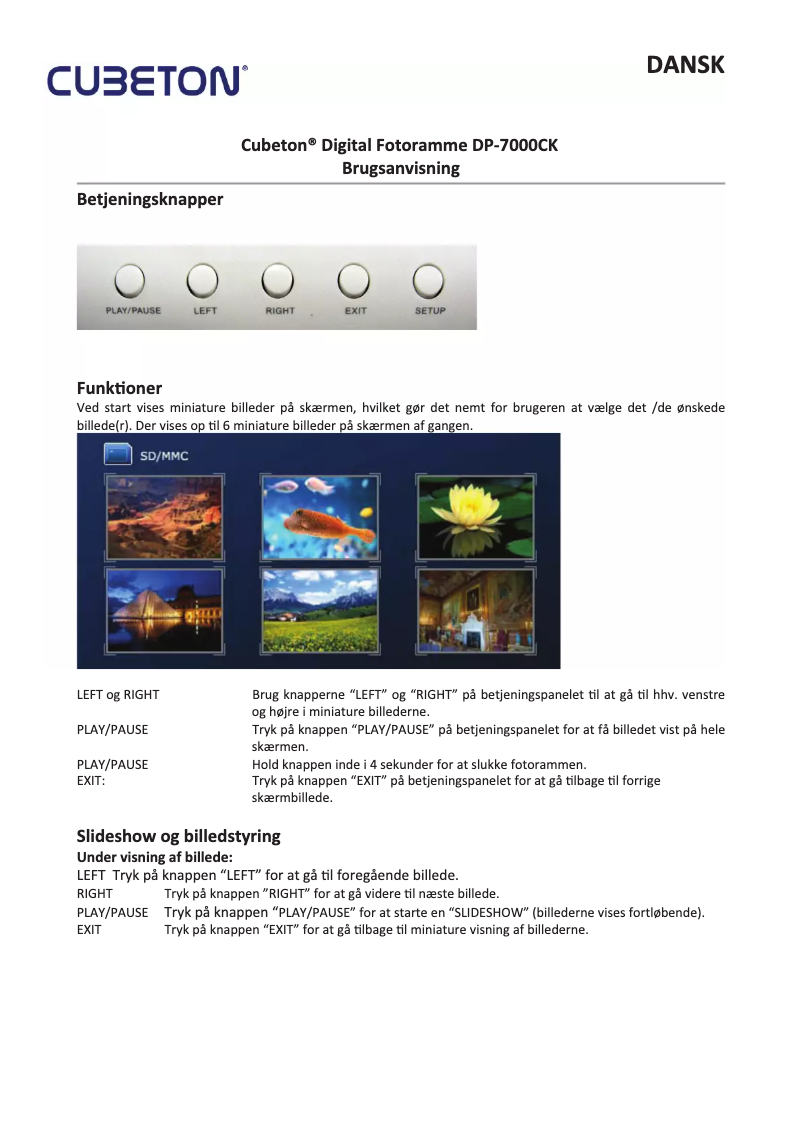 Page n°1 - Manuel utilisateur Cubeton DP-7000CK