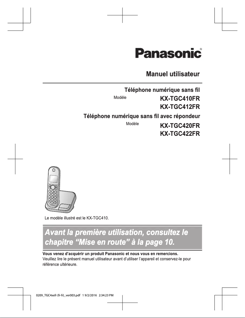 Página 1 del manual Manual de usuario Panasonic KX-TGC412