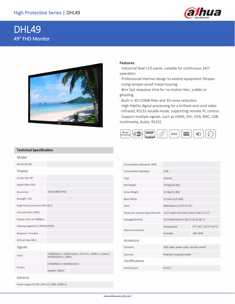Page 1 of the manual User Manual Dahua Technology DHL49