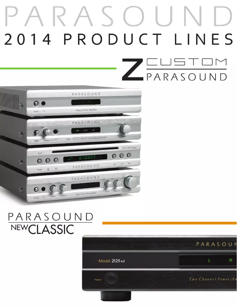 Page 1 de la notice Brochure Parasound Zamp v.3