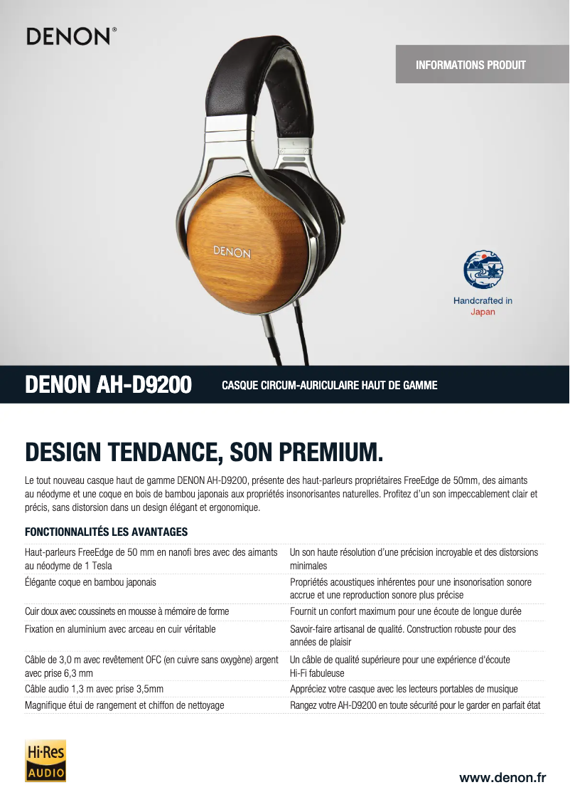 Image de la première page du manuel de l'appareil AH-D9200