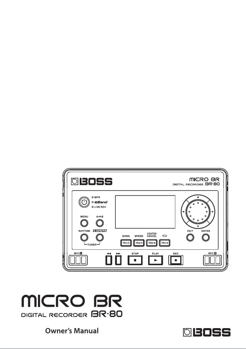 Page 1 de la notice Manuel utilisateur Boss BR-80