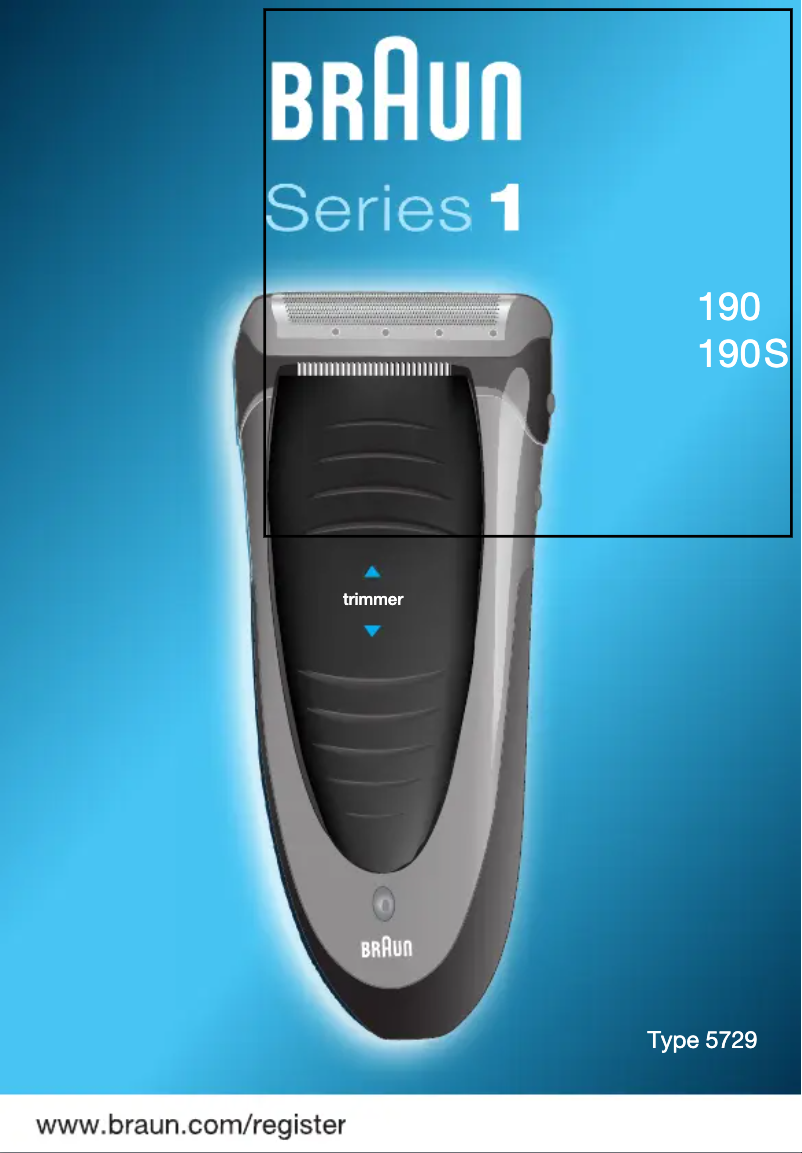 Page n°1 - Manuel utilisateur Braun Series 1 190S