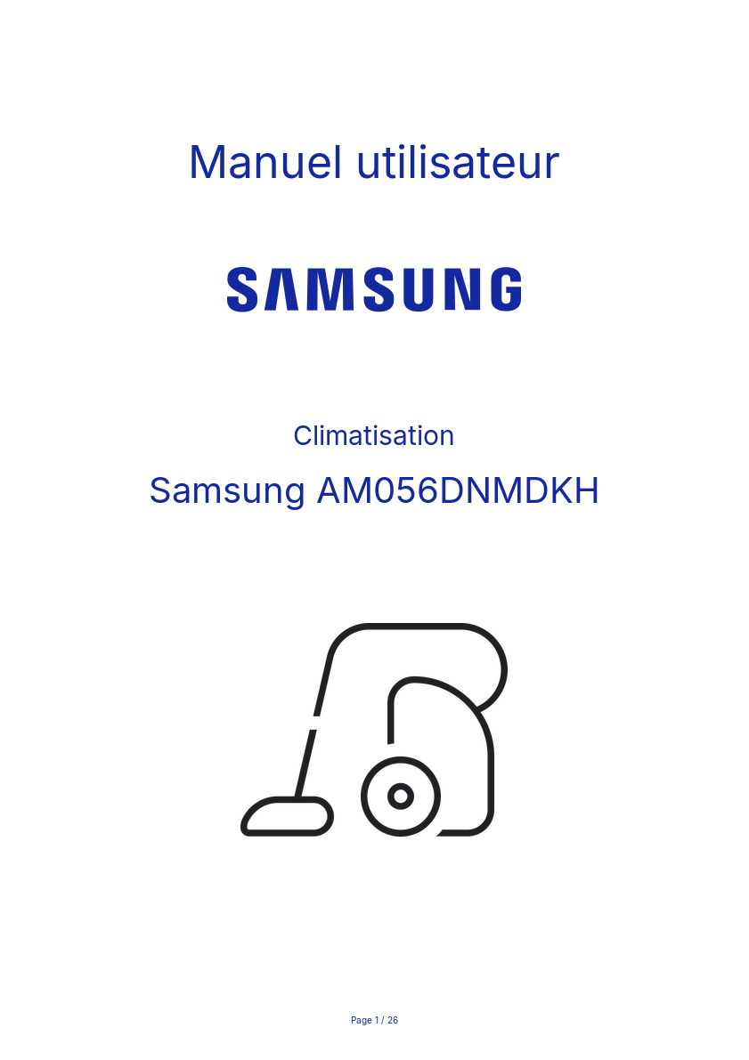 Page n°1 - Manuel utilisateur Samsung AM056DNMDKH