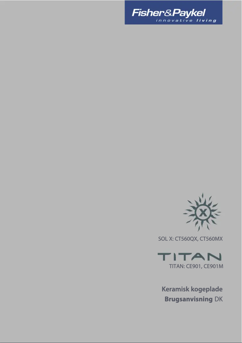 Page n°1 - Manuel utilisateur Fisher & Paykel CE901 Titan
