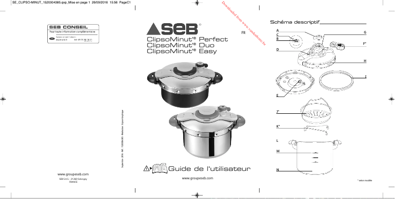 Page 1 de la notice Manuel utilisateur SEB Clipso Minut Perfect