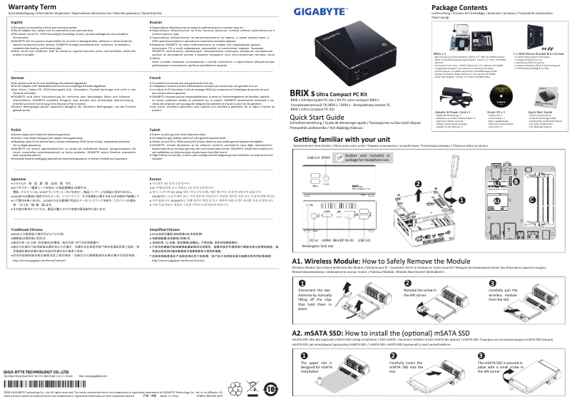 Page 1 de la notice Manuel utilisateur Gigabyte GB-BXi3H-4010