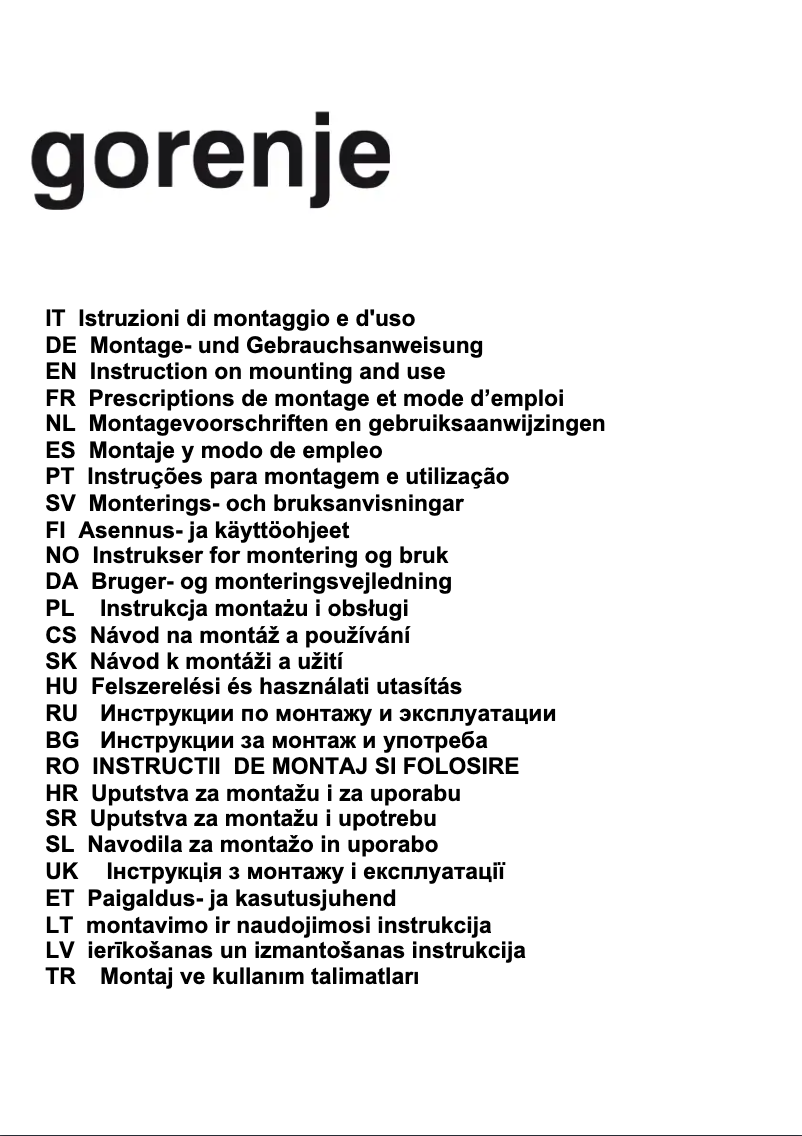 Page 1 de la notice Manuel utilisateur Gorenje DKG552-ORA