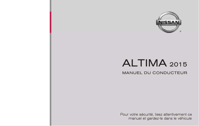 Image de la première page du manuel de l'appareil Altima (2015)
