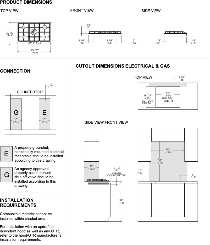 Page 1 de la notice Instructions / montage Bertazzoni PROF305CTXV