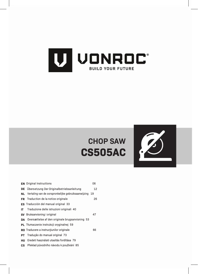 Page n°1 - Manuel utilisateur Vonroc CS505AC