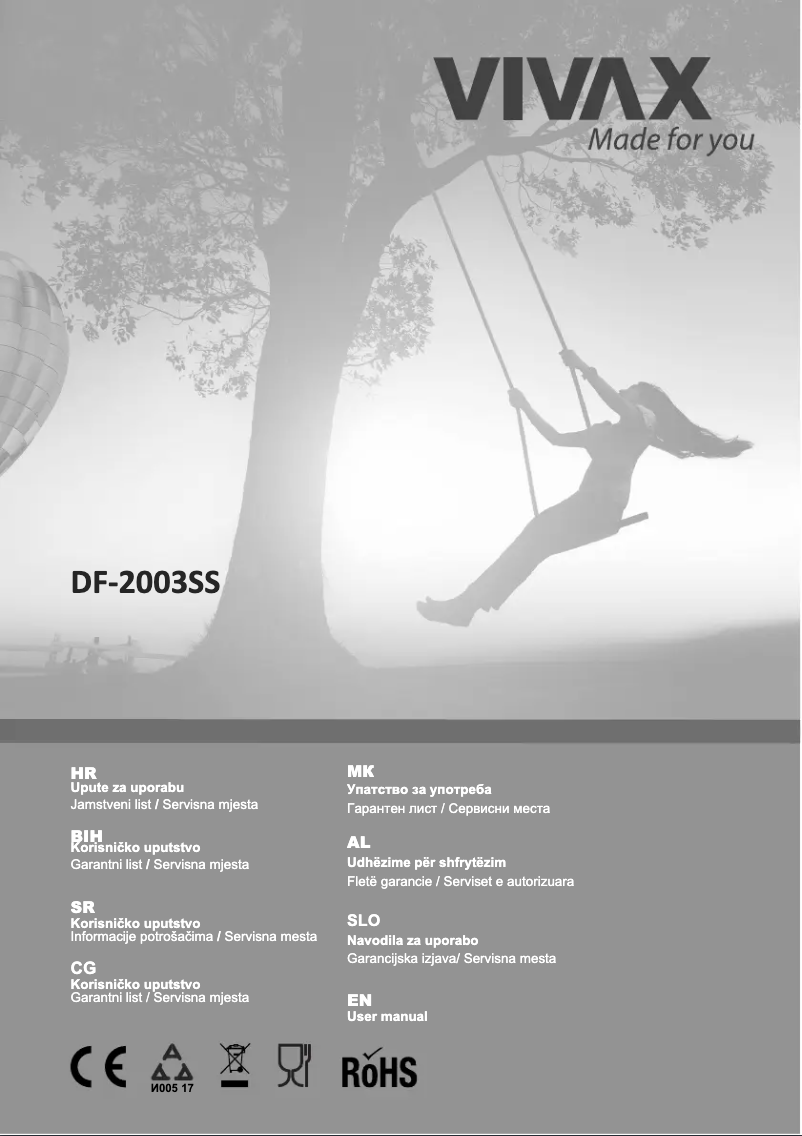 Page 1 de la notice Manuel utilisateur Vivax DF-2003SS