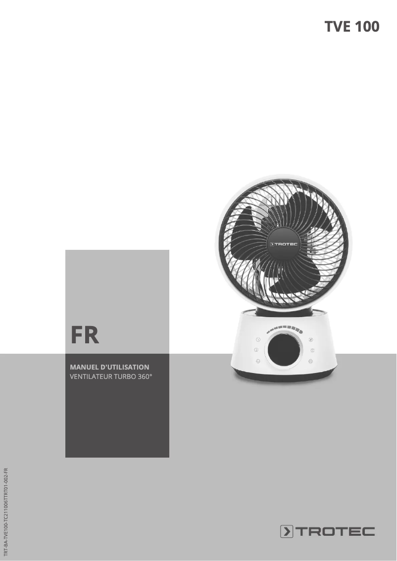 Page 1 de la notice Manuel utilisateur Trotec TVE 100