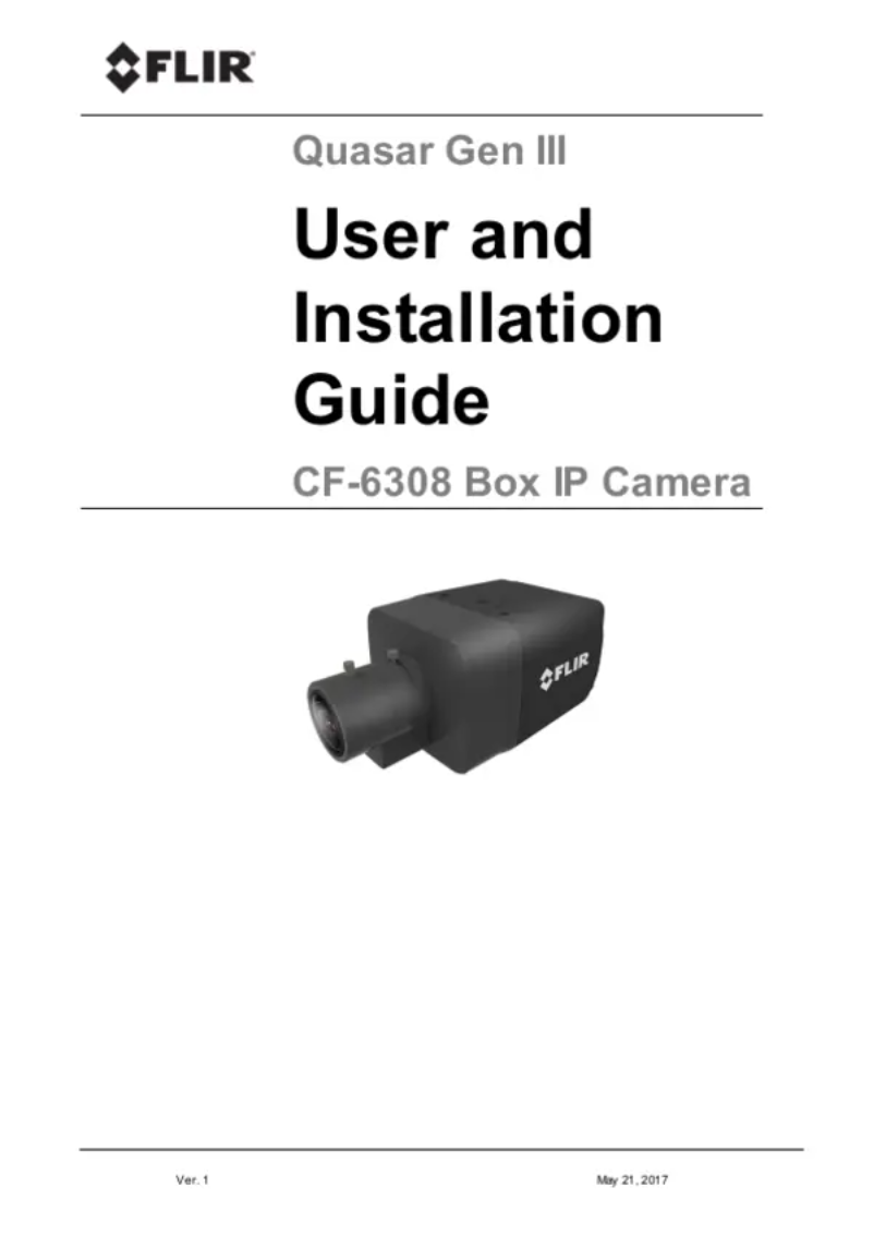 Page 1 de la notice Manuel utilisateur FLIR Quasar CF-6308
