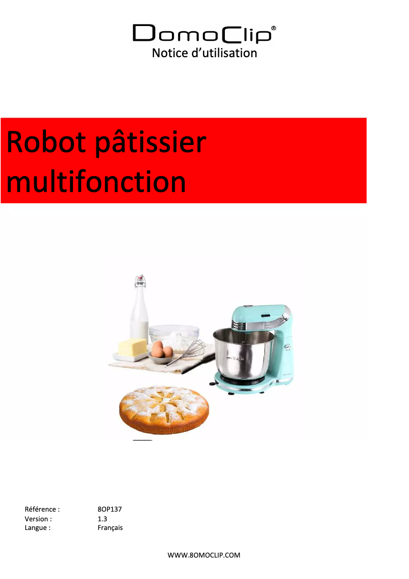 Image de la première page du manuel de l'appareil DOP137R