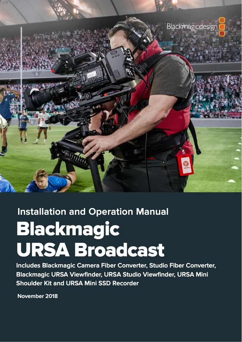 Page 1 de la notice Manuel utilisateur Blackmagic Design URSA Broadcast