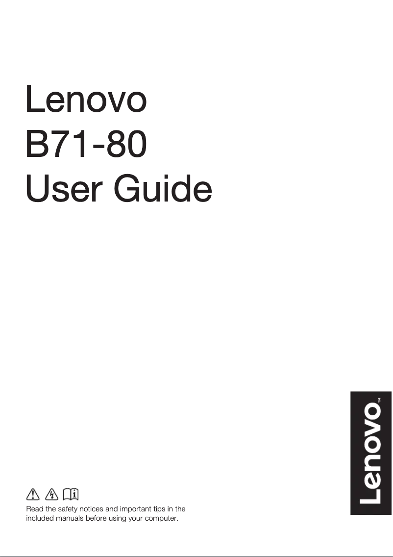 Page n°1 - Manuel utilisateur Lenovo B71-80