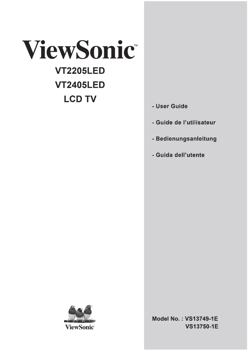 Page n°1 - Manuel utilisateur Viewsonic VT2405LED