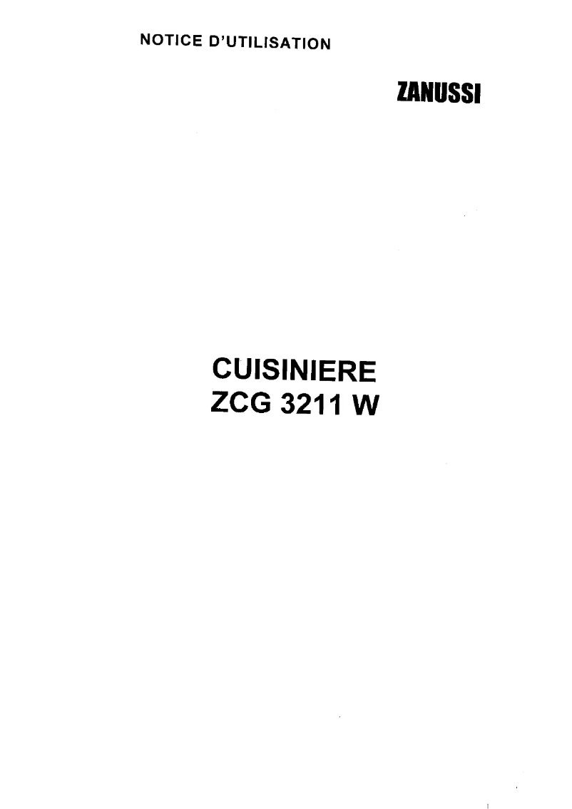 Page n°1 - Manuel utilisateur Zanussi ZCG 3211 W