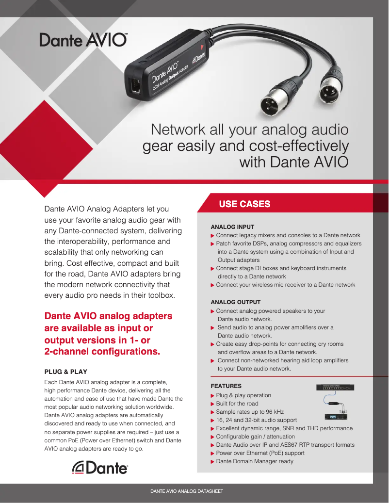 Page 1 de la notice Manuel utilisateur Monacor ADP-DAO-0X1