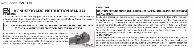 Page 1 de la notice Manuel utilisateur Konus Pro M30