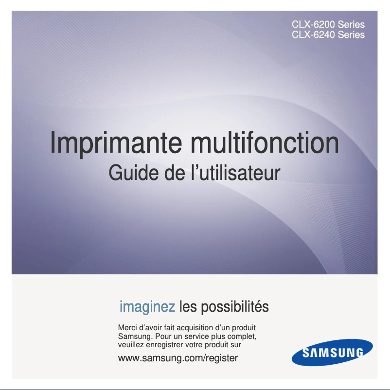 Page 1 de la notice Manuel utilisateur Samsung CLX-6200ND