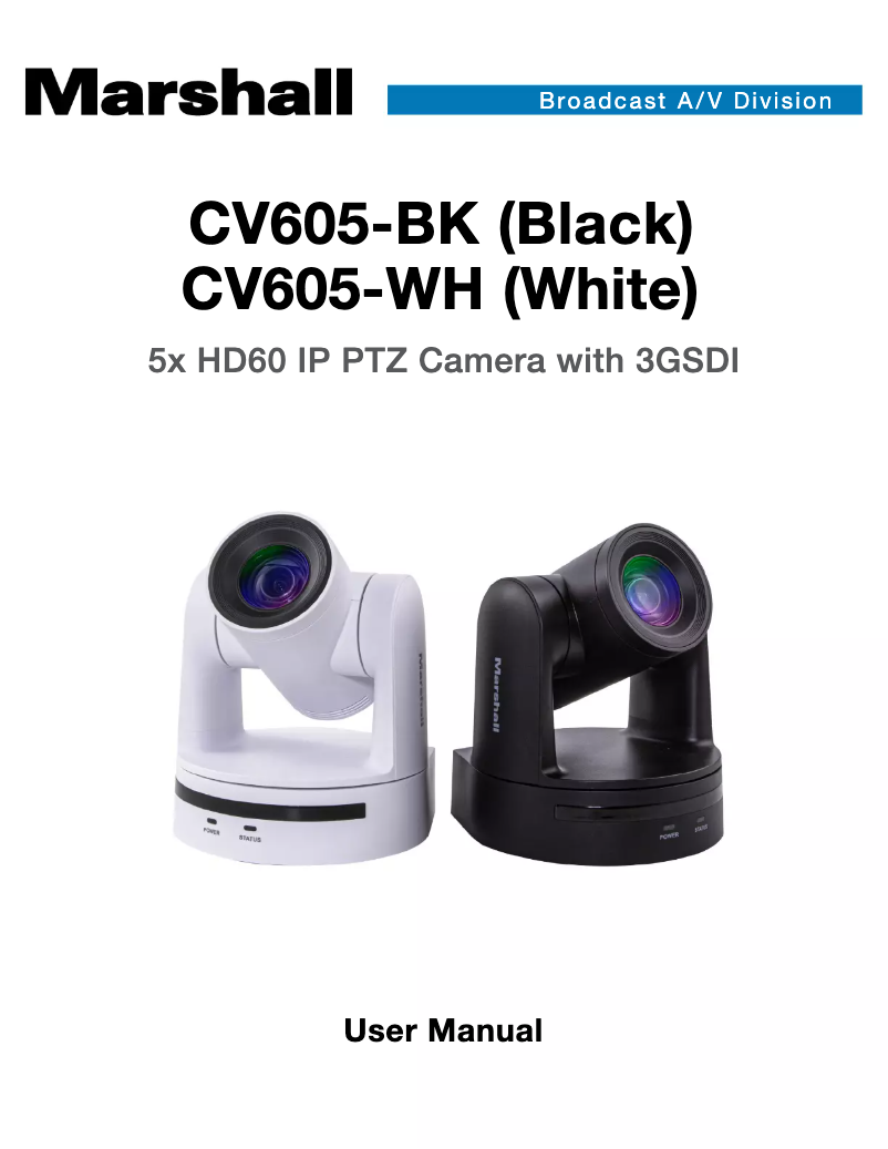 Page 1 de la notice Manuel utilisateur Marshall Electronics CV6050-WH