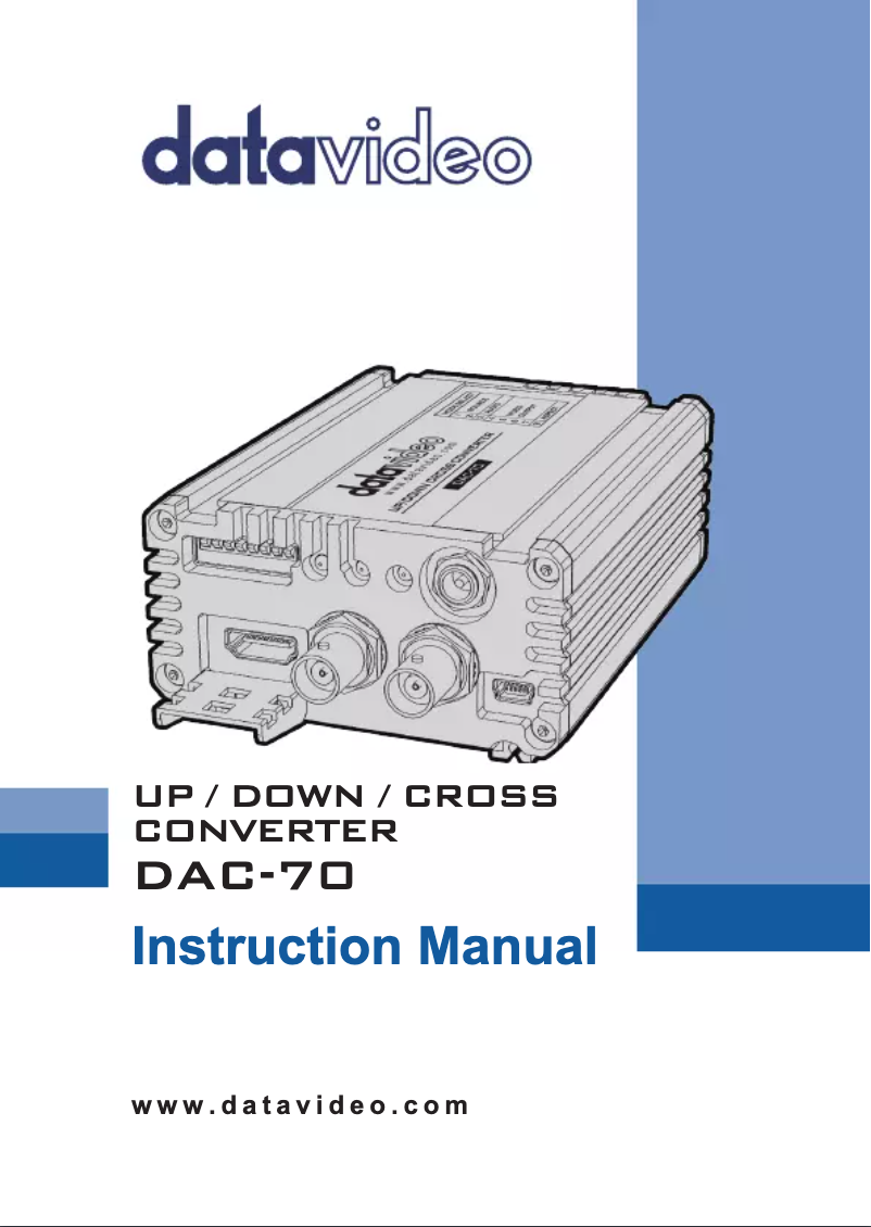 Page 1 de la notice Manuel utilisateur DataVideo DAC-70