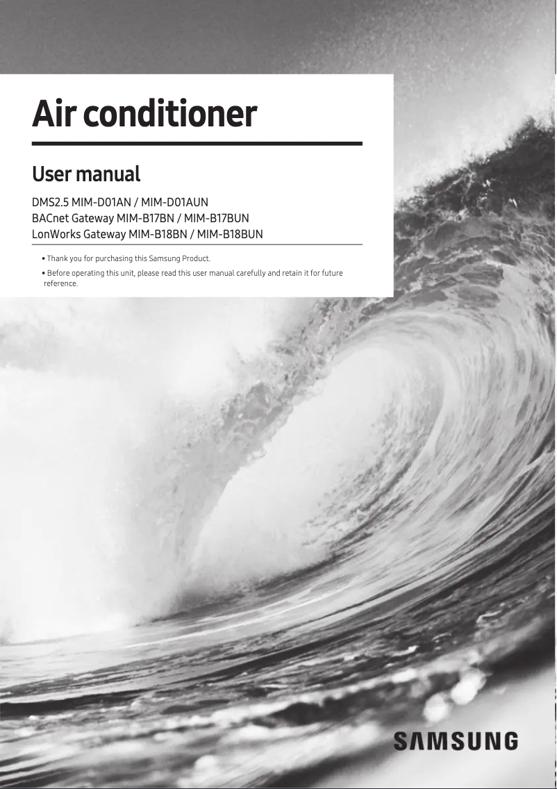 Page 1 de la notice Manuel utilisateur Samsung MIM-B18BN