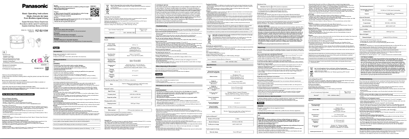 Page 1 de la notice Manuel utilisateur Panasonic RZ-B210