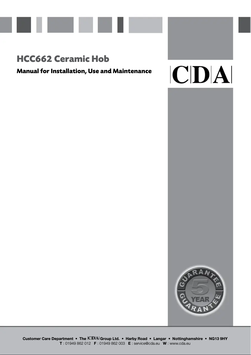 Page 1 of the manual User Manual CDA HCC662SS