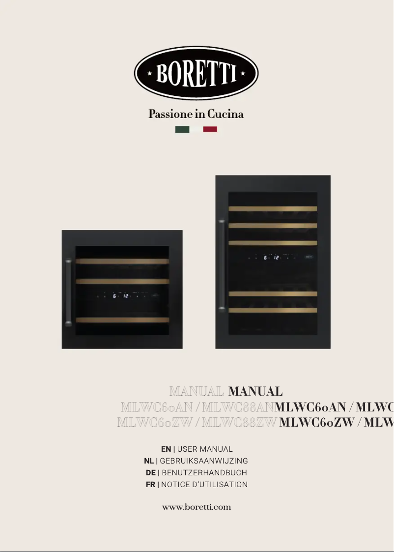 Page n°1 - Manuel utilisateur Boretti Milano MLWC60
