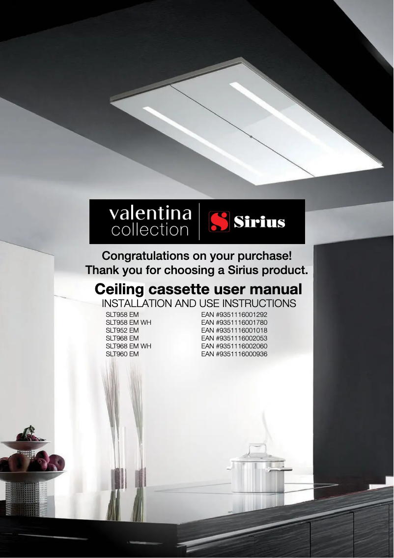 Page n°1 - Manuel utilisateur Sirius SLT958 EM WH