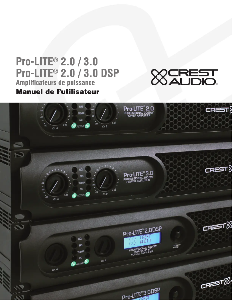 Page n°1 - Manuel utilisateur Peavey Pro-LITE 3.0