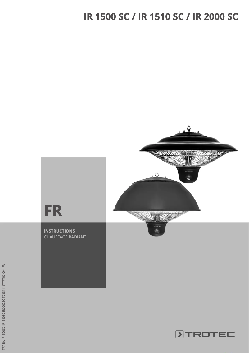 Page 1 de la notice Manuel utilisateur Trotec IR 2000 SC