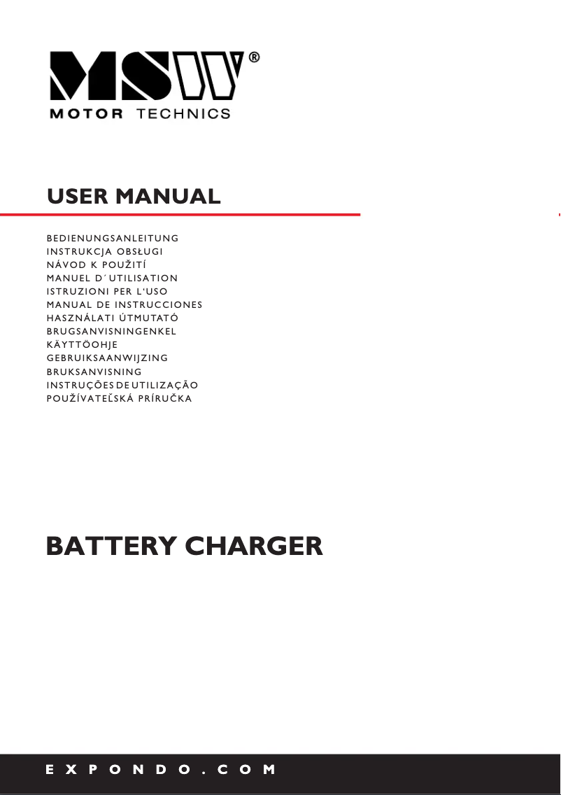 Page n°1 - Manuel utilisateur MSW S-CHARGER-30A.6