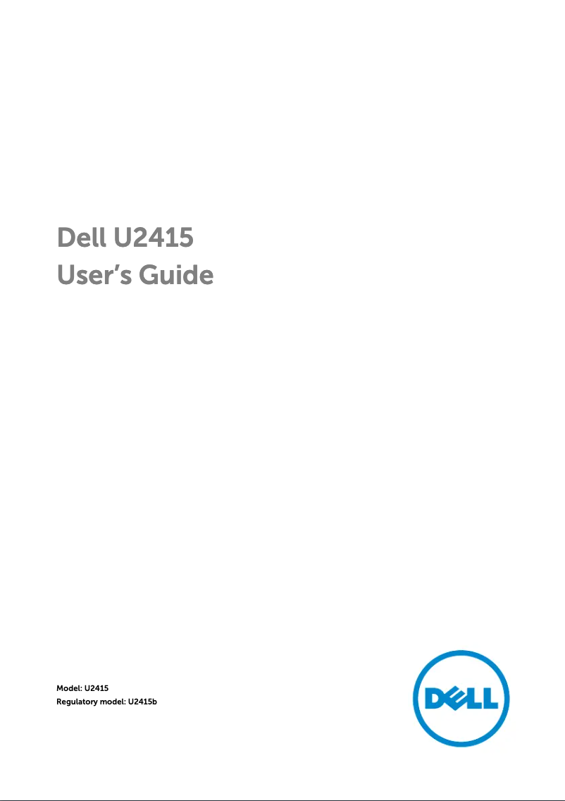 Image de la première page du manuel de l'appareil UltraSharp U2415