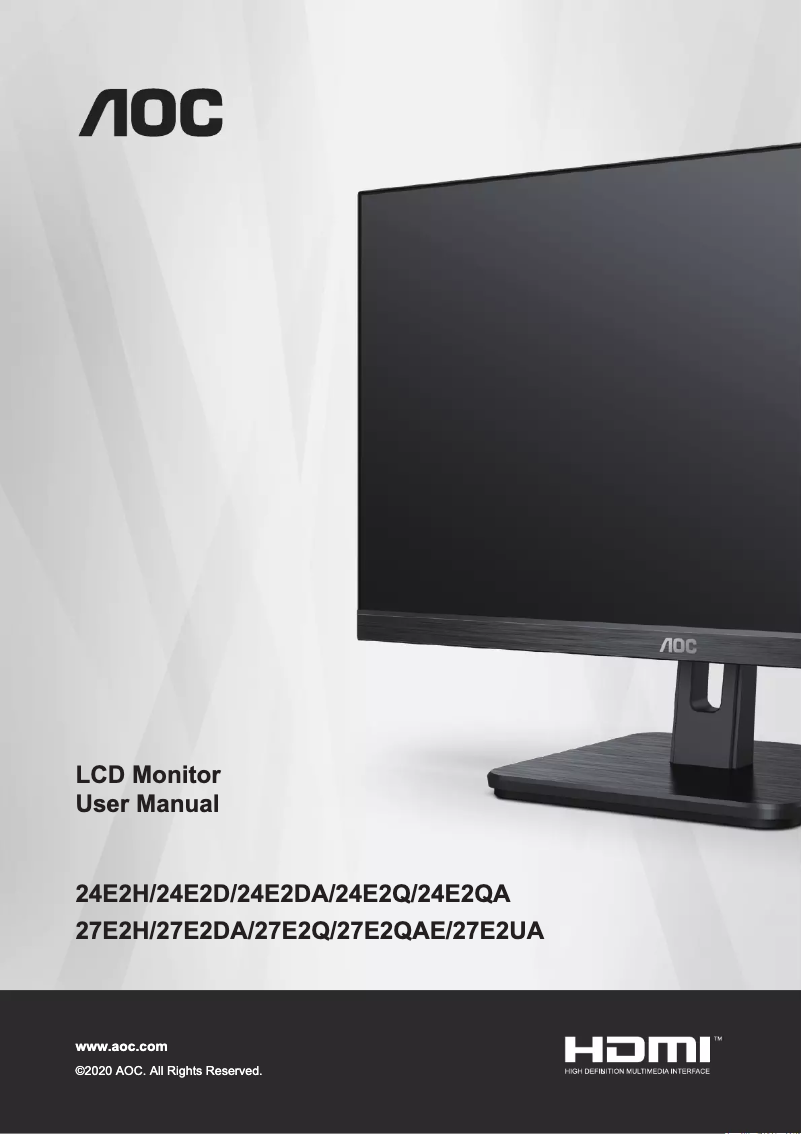 Page n°1 - Manuel utilisateur AOC 24E2QA