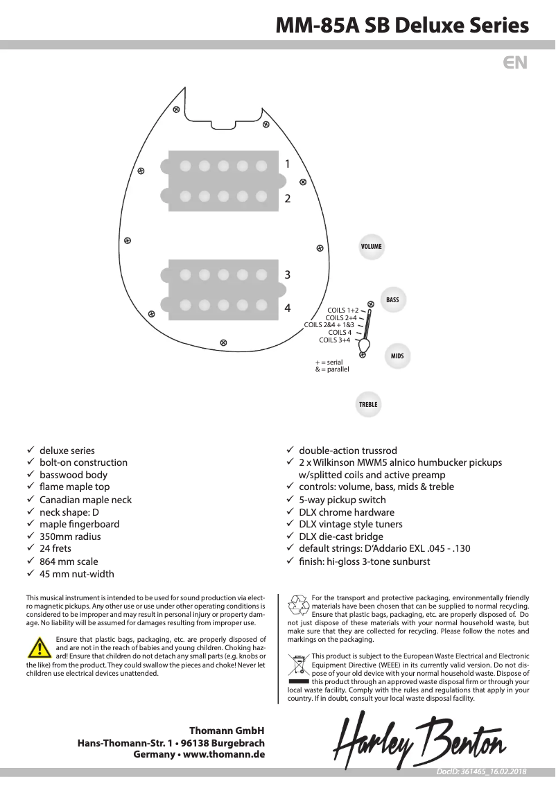 Image de la première page du manuel de l'appareil Deluxe MM-85A SB