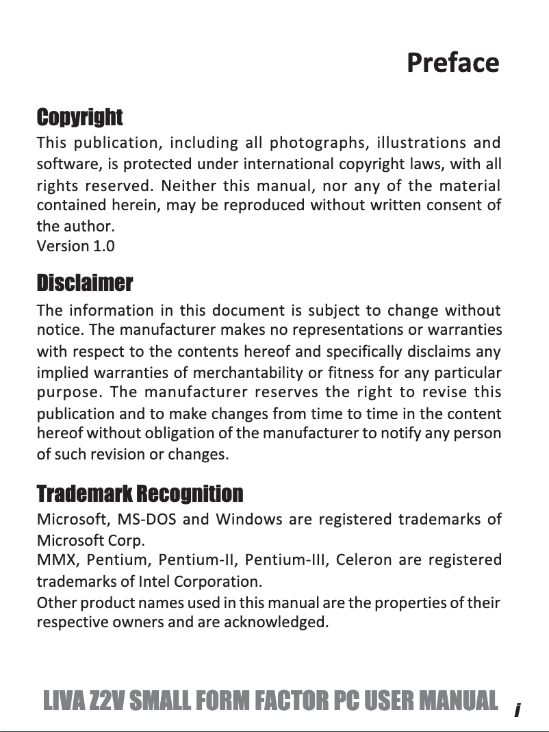 Page 1 de la notice Manuel utilisateur ECS LIVA Z2V