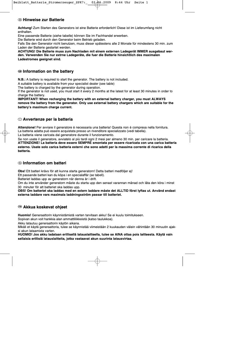 Page 1 de la notice Manuel utilisateur Bavaria BPG 5000 DD