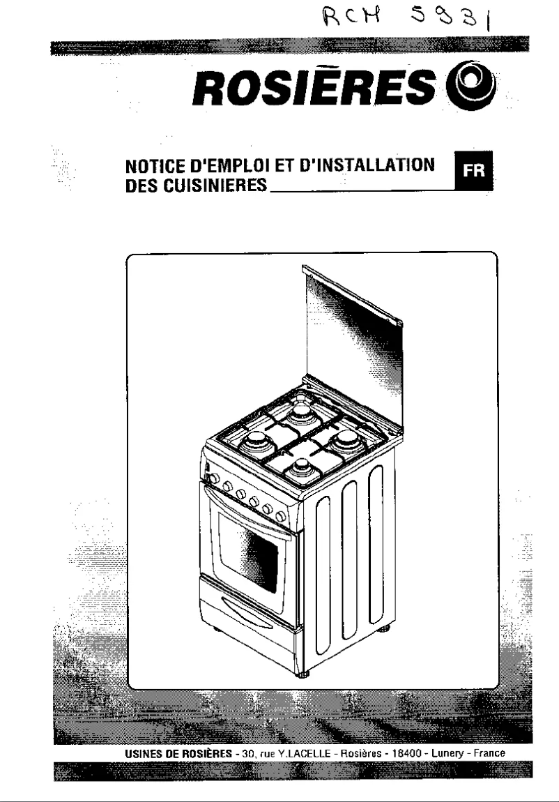 Page 1 de la notice Manuel utilisateur Rosieres RCM5931RB/1