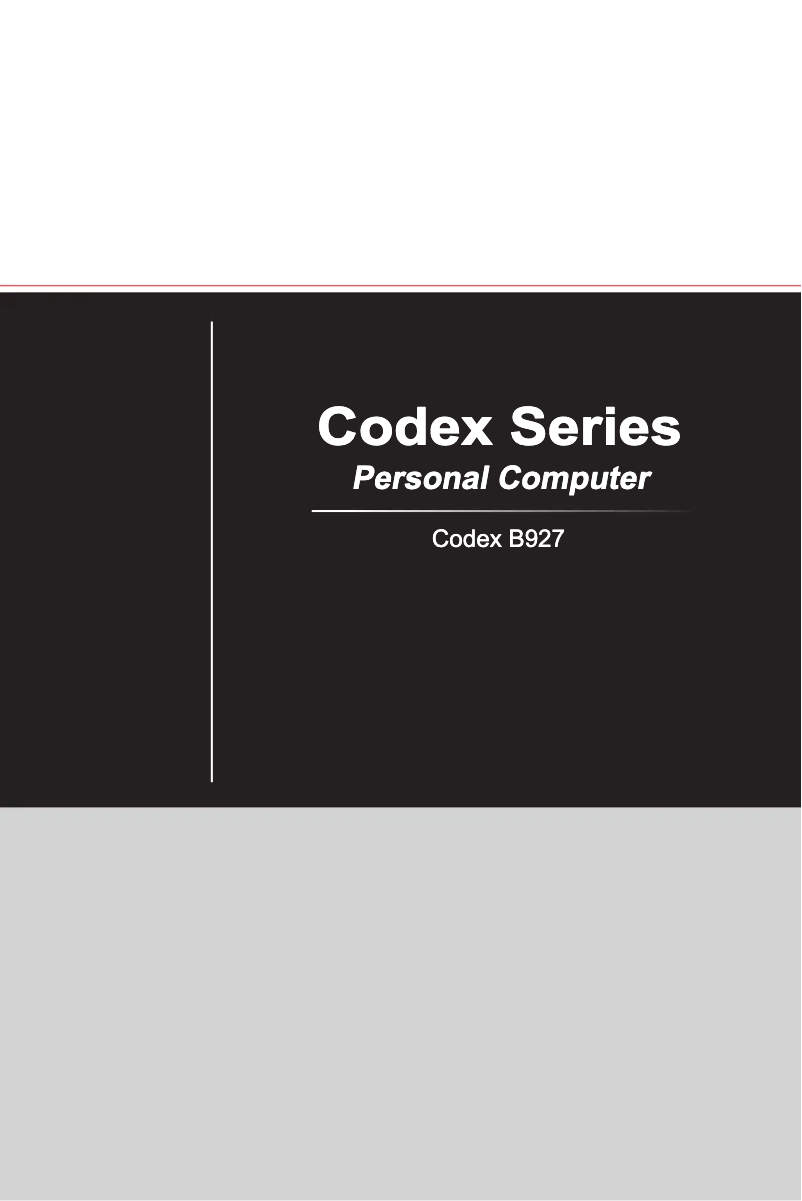 Page n°1 - Manuel utilisateur MSI Codex S 8RA-004EU