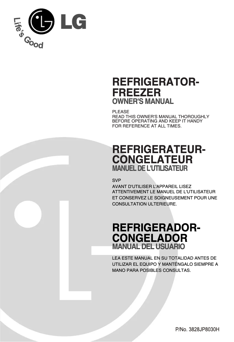 Page 1 de la notice Manuel utilisateur LG GN-U232RLP